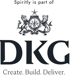 Logo of DKG with a crest and text on a white background